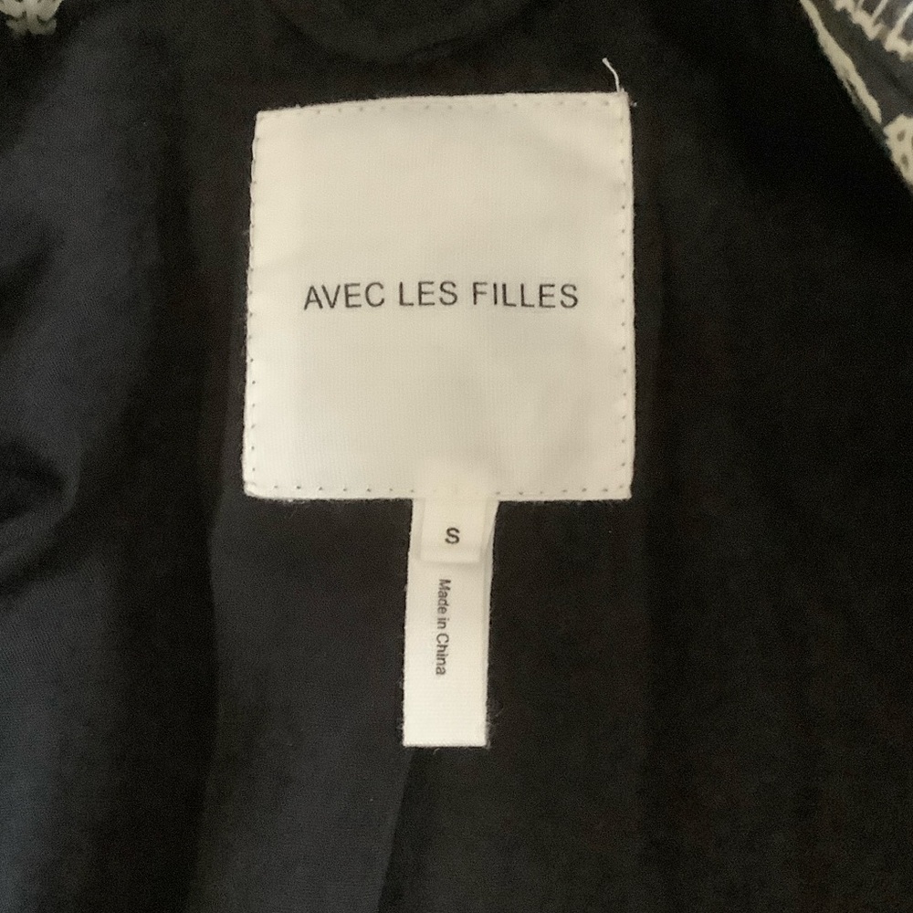 NWT Avec Les Filles Wool/Cotton Blend Mixed Print Quilted Coat, Snap Closure - Picture 7 of 15